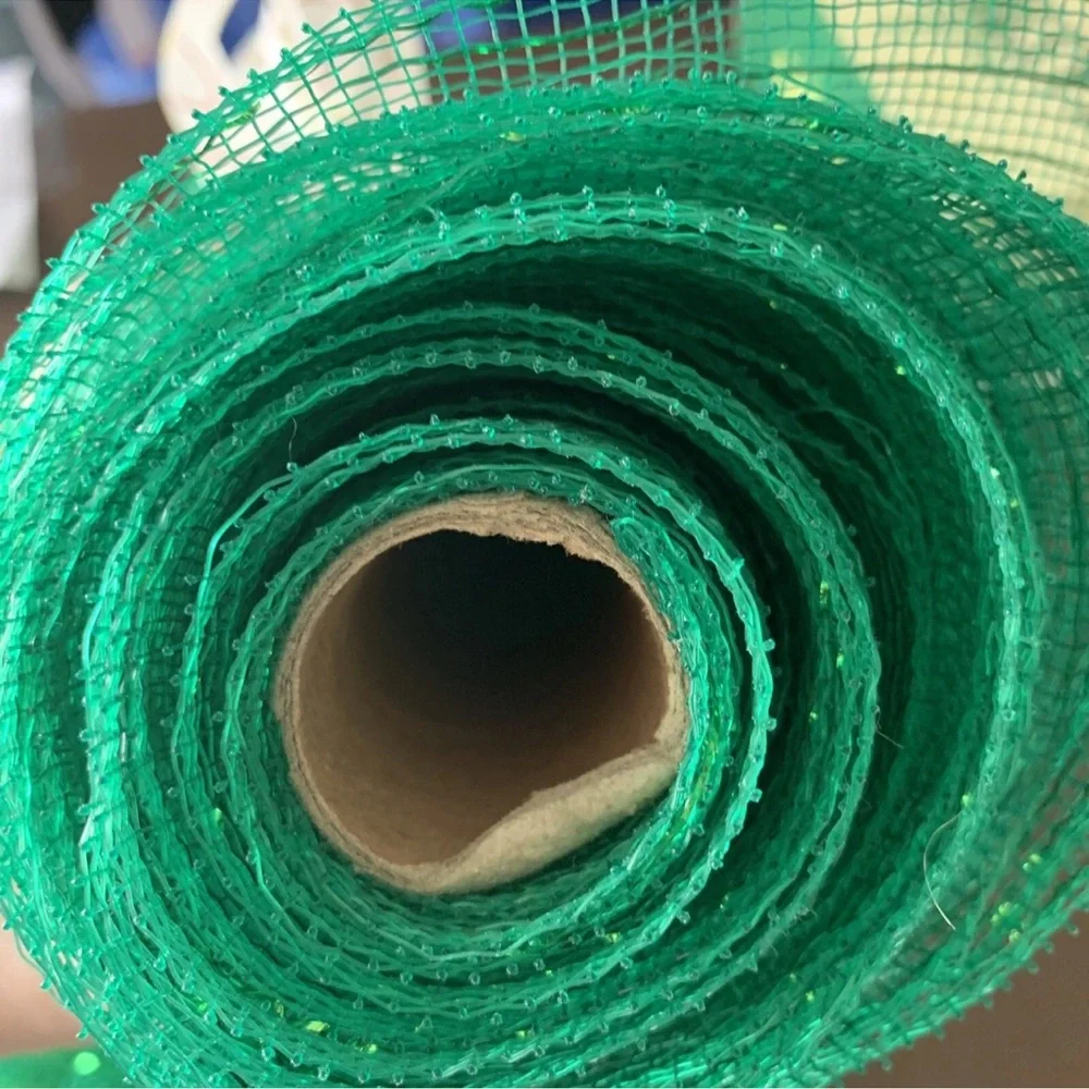 Green Decorative Mesh with Ribbon